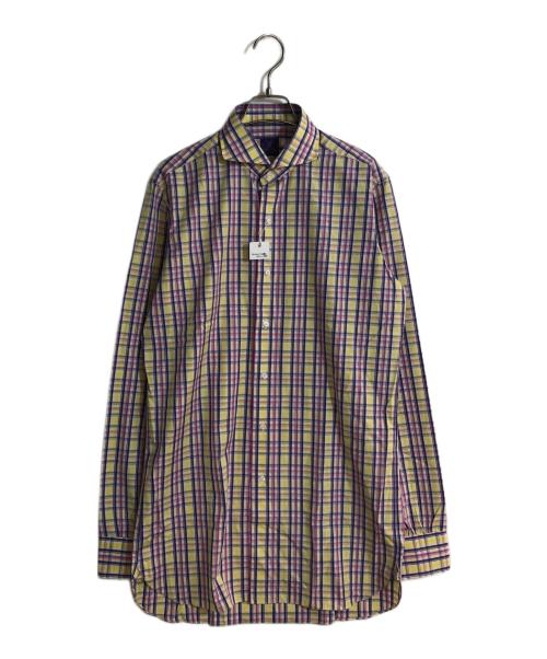 Kamakura Shirts（カマクラシャツ）Kamakura Shirts (カマクラシャツ) THOMAS MASON (トーマスメイソン) チェックシャツ イエロー×パープル サイズ:15 1/2-35 1/2 未使用品の古着・服飾アイテム