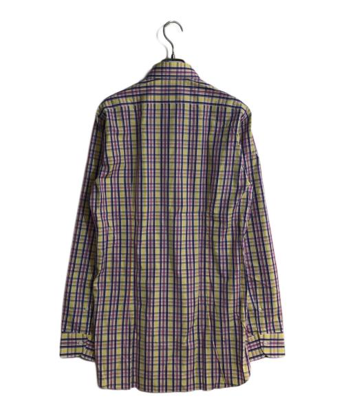 Kamakura Shirts（カマクラシャツ）Kamakura Shirts (カマクラシャツ) THOMAS MASON (トーマスメイソン) チェックシャツ イエロー×パープル サイズ:15 1/2-35 1/2 未使用品の古着・服飾アイテム