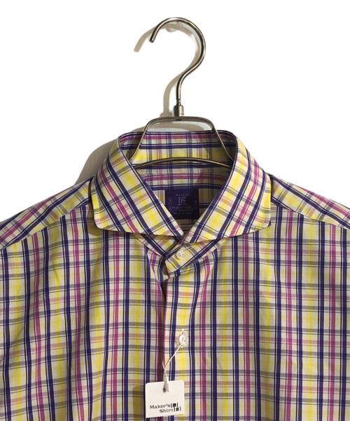 Kamakura Shirts（カマクラシャツ）Kamakura Shirts (カマクラシャツ) THOMAS MASON (トーマスメイソン) チェックシャツ イエロー×パープル サイズ:15 1/2-35 1/2 未使用品の古着・服飾アイテム
