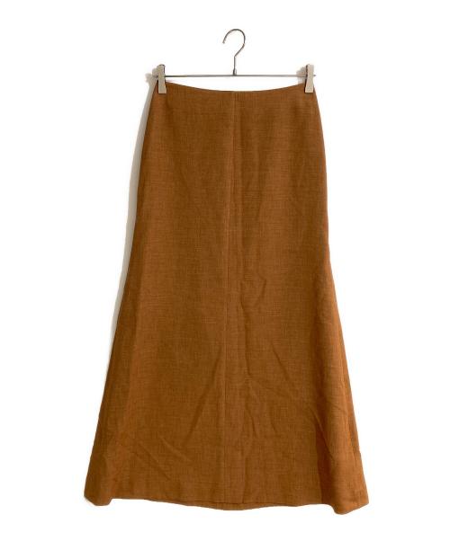 TOMORROW LAND collection（トゥモローランドコレクション）TOMORROW LAND collection (トゥモローランドコレクション) メランジリネン セミマーメイドスカート ブラウン サイズ:S 未使用品の古着・服飾アイテム