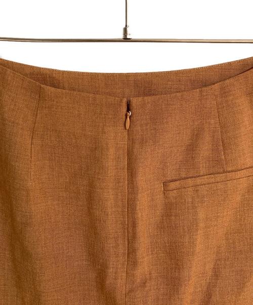 TOMORROW LAND collection（トゥモローランドコレクション）TOMORROW LAND collection (トゥモローランドコレクション) メランジリネン セミマーメイドスカート ブラウン サイズ:S 未使用品の古着・服飾アイテム