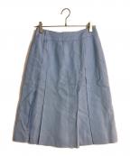 CELINEセリーヌ）の古着「オールドトリオンフ金具Aラインヴィスコーススカート」｜ブルー