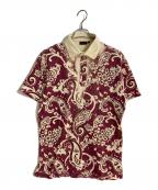 ETROエトロ）の古着「オールオーバープリントペイズリーポロシャツ」｜パープル×ベージュ