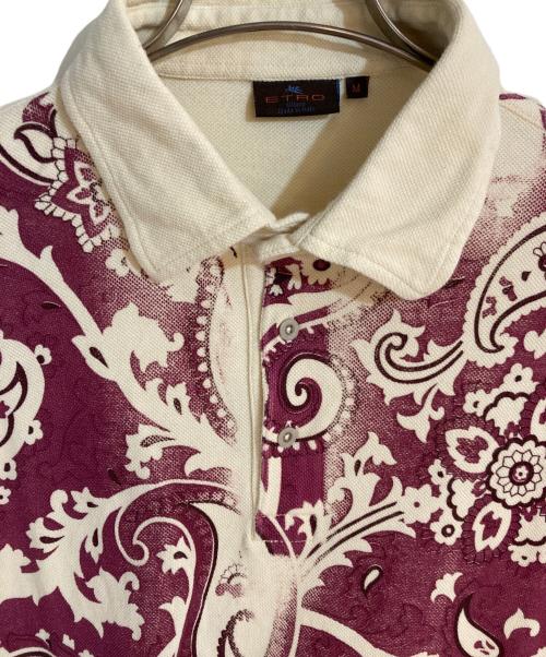 ETRO（エトロ）ETRO (エトロ) オールオーバープリントペイズリーポロシャツ パープル×ベージュ サイズ:Mの古着・服飾アイテム