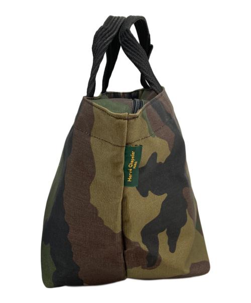 Herve Chapelier（エルベシャプリエ）Herve Chapelier (エルベシャプリエ) 迷彩柄舟型トートバッグ グリーンの古着・服飾アイテム