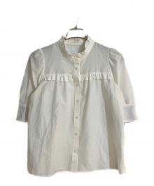 BLUE LABEL CRESTBRIDGE（ブルーレーベルクレストブリッジ）の古着「ライトタンブラーブロードブラウス」｜ホワイト