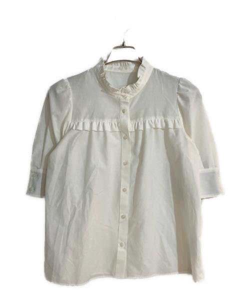 BLUE LABEL CRESTBRIDGE（ブルーレーベルクレストブリッジ）BLUE LABEL CRESTBRIDGE (ブルーレーベルクレストブリッジ) ライトタンブラーブロードブラウス ホワイト サイズ:38の古着・服飾アイテム