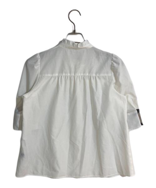 BLUE LABEL CRESTBRIDGE（ブルーレーベルクレストブリッジ）BLUE LABEL CRESTBRIDGE (ブルーレーベルクレストブリッジ) ライトタンブラーブロードブラウス ホワイト サイズ:38の古着・服飾アイテム