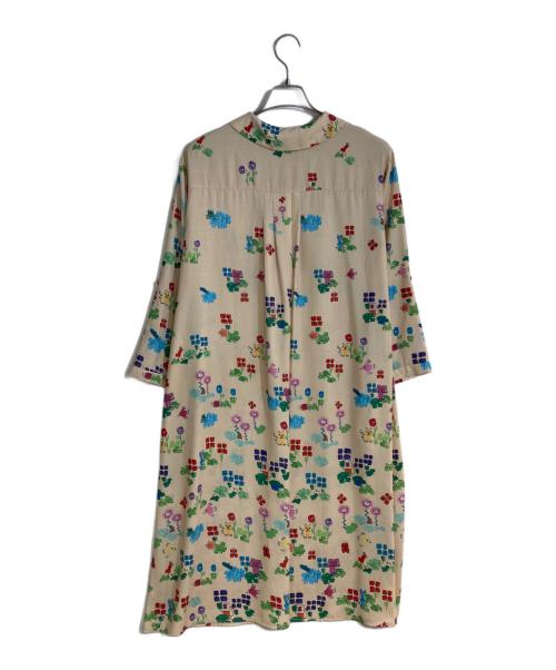 Jocomomola（ホコモモラ）Jocomomola (ホコモモラ) Verde pera プリントシャツワンピース アイボリー サイズ:Lの古着・服飾アイテム