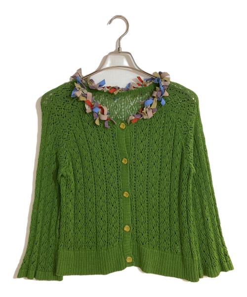 Jocomomola（ホコモモラ）Jocomomola (ホコモモラ) 【2WAY】Cinta デザインカーディガン グリーン サイズ:40の古着・服飾アイテム