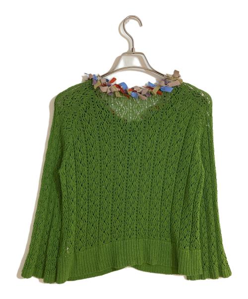 Jocomomola（ホコモモラ）Jocomomola (ホコモモラ) 【2WAY】Cinta デザインカーディガン グリーン サイズ:40の古着・服飾アイテム