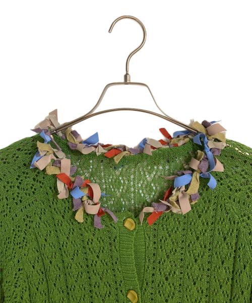 Jocomomola（ホコモモラ）Jocomomola (ホコモモラ) 【2WAY】Cinta デザインカーディガン グリーン サイズ:40の古着・服飾アイテム