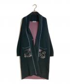 Jocomomolaホコモモラ）の古着「Wフェイスニット ガウンカーディガン」｜パープル