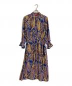 CORSO ROSSOコルソロッソ）の古着「バンドカラーペイズリーワンピース」｜ブルー