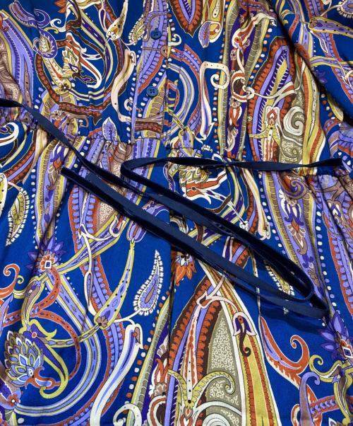 CORSO ROSSO（コルソロッソ）CORSO ROSSO (コルソロッソ) バンドカラーペイズリーワンピース ブルー サイズ:5の古着・服飾アイテム