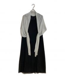 SOIR DOLCE（ソワール ドルチェ）の古着「ショール付きフォーマルドレス」｜ブラック