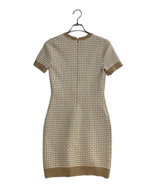 MICHAEL KORS（マイケル・コース）MICHAEL KORS (マイケルコース) モノグラムジャガードニットワンピース ベージュ サイズ:Sの古着・服飾アイテム