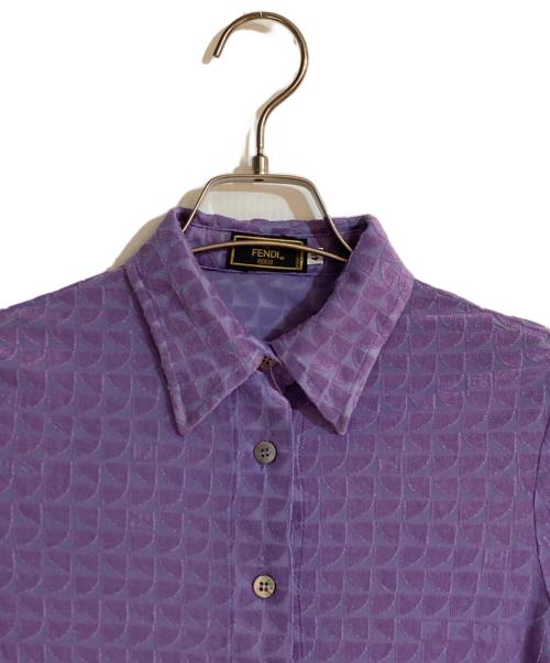 FENDI（フェンディ）FENDI (フェンディ) オールドストレッチシャツ パープル サイズ:Lの古着・服飾アイテム