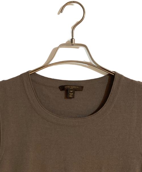 LOUIS VUITTON（ルイ ヴィトン）LOUIS VUITTON (ルイ ヴィトン) ロゴジャガードノースリーブニット ブラウン サイズ:Mの古着・服飾アイテム