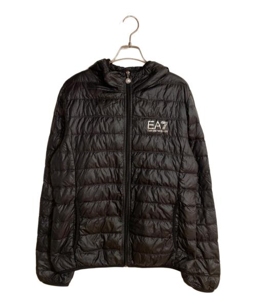 EA7（イーエーセブン）EA7 (イーエーセブン) フーデットライトダウンジャケット ブラック サイズ:Mの古着・服飾アイテム