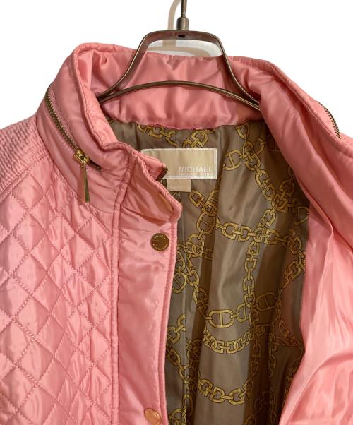 MICHAEL KORS（マイケル・コース）MICHAEL KORS (マイケル・コース) ベルト付キルティングジャケット ピンク サイズ:XLの古着・服飾アイテム