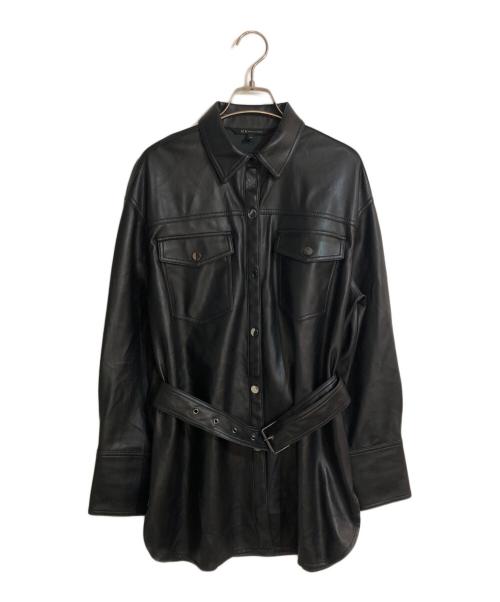 ARMANI EXCHANGE（アルマーニ エクスチェンジ）ARMANI EXCHANGE (アルマーニ エクスチェンジ) フェイクレザーシャツ ブラック サイズ:XSの古着・服飾アイテム
