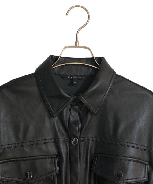 ARMANI EXCHANGE（アルマーニ エクスチェンジ）ARMANI EXCHANGE (アルマーニ エクスチェンジ) フェイクレザーシャツ ブラック サイズ:XSの古着・服飾アイテム