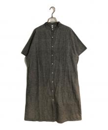 MOTHERHOUSE（マザーハウス）の古着「バンドカラーワンピース」｜グレー