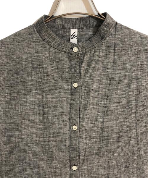 MOTHERHOUSE（マザーハウス）MOTHERHOUSE (マザーハウス) バンドカラーワンピース グレー サイズ:Mの古着・服飾アイテム