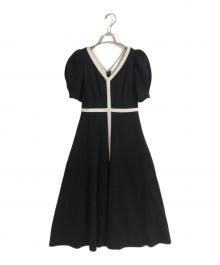 HER LIP TO（ハーリップトゥ）の古着「PuffSleeveJerseyDress」｜ブラック