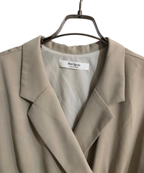 HER LIP TO（ハーリップトゥ）Her lip to (ハーリップトゥ) Gramercy Wrap Midi Dress ベージュ サイズ:Sの古着・服飾アイテム