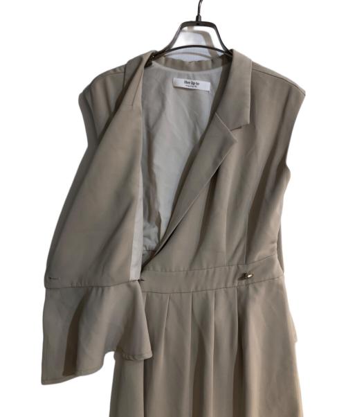 HER LIP TO（ハーリップトゥ）Her lip to (ハーリップトゥ) Gramercy Wrap Midi Dress ベージュ サイズ:Sの古着・服飾アイテム