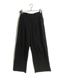 JOURNAL STANDARD（ジャーナルスタンダード）の古着「ウォッシャブルコットンリネンVISワイドパンツ」｜ブラック