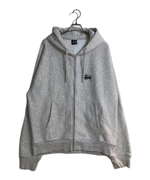 stussy（ステューシー）stussy (ステューシー) BASIC STUSSY ZIP HOODIE/ベーシック　ステューシー　ジップ　フーディー グレー サイズ:XXLの古着・服飾アイテム