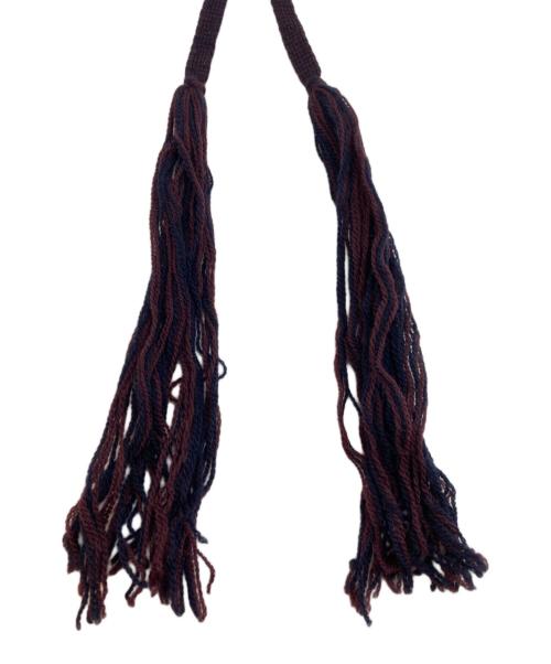 Vivienne Westwood（ヴィヴィアンウエストウッド）Vivienne Westwood (ヴィヴィアンウエストウッド) 23AWオーブフリンジボーダービーニー ボルドー×ネイビーの古着・服飾アイテム