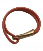 BOTTEGA VENETAボッテガベネタ）の古着「レザーブレスレット」｜オレンジ