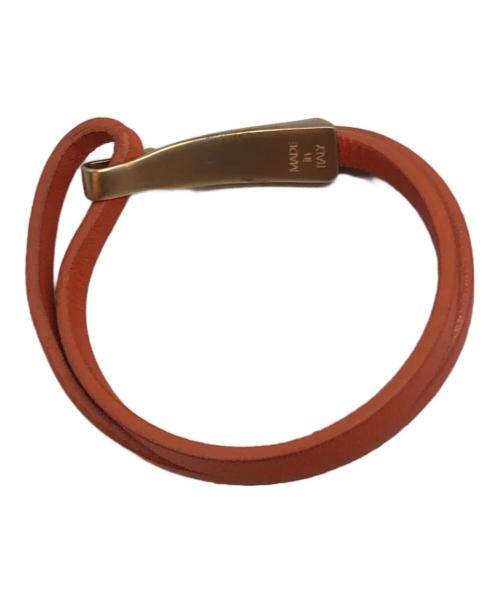 BOTTEGA VENETA（ボッテガベネタ）BOTTEGA VENETA (ボッテガベネタ) レザーブレスレット オレンジの古着・服飾アイテム