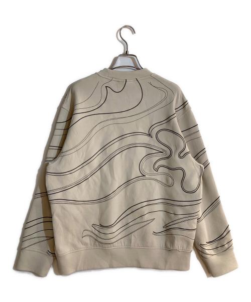 EMPORIO ARMANI（エンポリオアルマーニ）EMPORIO ARMANI (エンポリオアルマーニ) ASVダブルジャージー刺繍 スウェットシャツ ベージュ サイズ:Sの古着・服飾アイテム