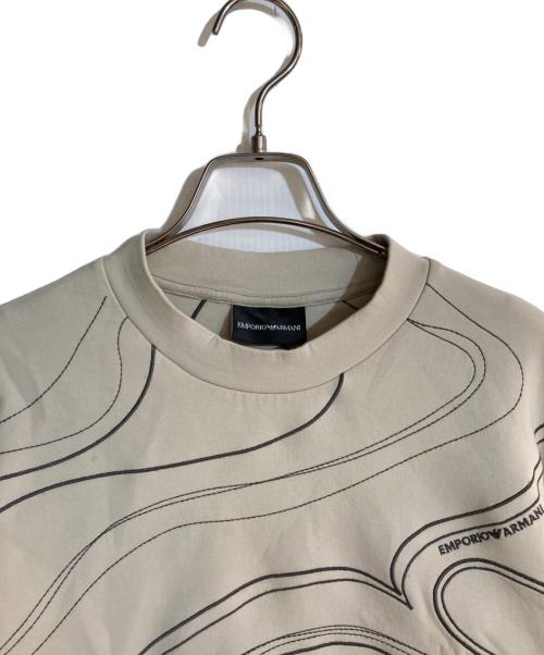 EMPORIO ARMANI（エンポリオアルマーニ）EMPORIO ARMANI (エンポリオアルマーニ) ASVダブルジャージー刺繍 スウェットシャツ ベージュ サイズ:Sの古着・服飾アイテム