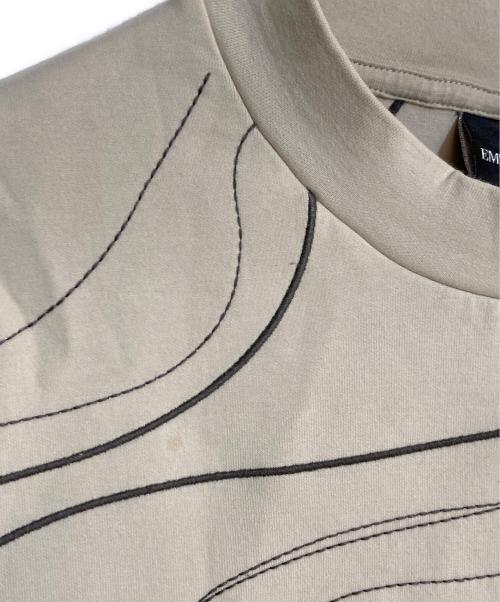 EMPORIO ARMANI（エンポリオアルマーニ）EMPORIO ARMANI (エンポリオアルマーニ) ASVダブルジャージー刺繍 スウェットシャツ ベージュ サイズ:Sの古着・服飾アイテム