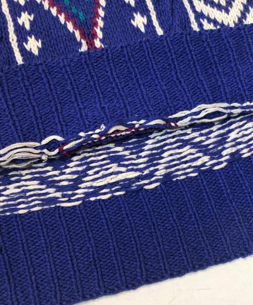 CHAPS RALPH LAUREN（チャップス ラルフローレン）CHAPS RALPH LAUREN (チャップス ラルフローレン) HAND KNIT リネンケーブルニットセーター パープル サイズ:Mの古着・服飾アイテム