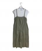 JOURNAL STANDARD relumeジャーナルスタンダード レリューム）の古着「インナー付きギャザーサロペットパンツ」｜グリーン