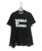 sacaiサカイ）の古着「レースドッキングTシャツ」｜ブラック