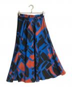 allurevilleアルアバイル）の古着「ブロックキカプリントフレアスカート」｜ブルー