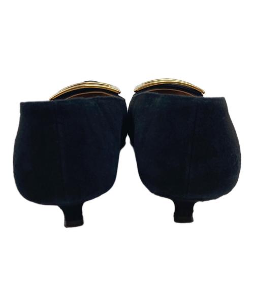 FABIO RUSCONI（ファビオルスコーニ）FABIO RUSCONI (ファビオルスコーニ) スクエアトウメタルバックルパンプス ブラック サイズ:SIZE 36の古着・服飾アイテム