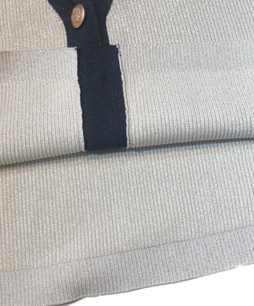 Mystrada（マイストラーダ）Mystrada (マイストラーダ) ワッペン付きラメニットカーデ ベージュ サイズ:Mの古着・服飾アイテム