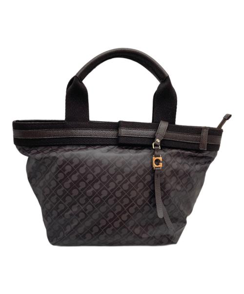 GHERARDINI（ゲラルディーニ）GHERARDINI (ゲラルディーニ) ソフティカーフGロゴチャームハンドバッグ ブラウンの古着・服飾アイテム