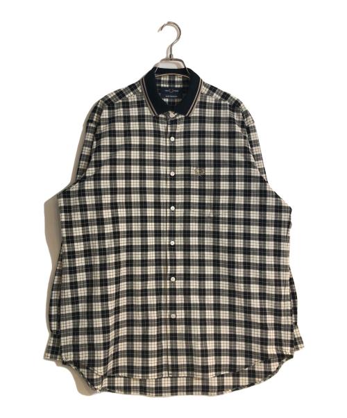 FRED PERRY（フレッドペリー）FRED PERRY (フレッドペリー) BEAMS (ビームス) 別注切替チェックシャツ ブラック サイズ:Lの古着・服飾アイテム