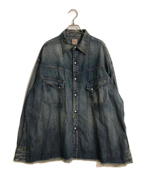 SAINT MICHAEL（セントマイケル）SAINT MICHAEL (セントマイケル) DENIM SHIRT/デニムシャツ ブルー サイズ:Lの古着・服飾アイテム