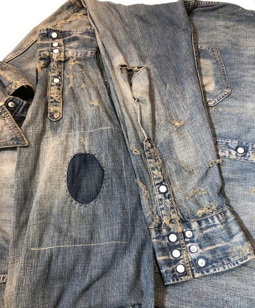 SAINT MICHAEL（セントマイケル）SAINT MICHAEL (セントマイケル) DENIM SHIRT/デニムシャツ ブルー サイズ:Lの古着・服飾アイテム